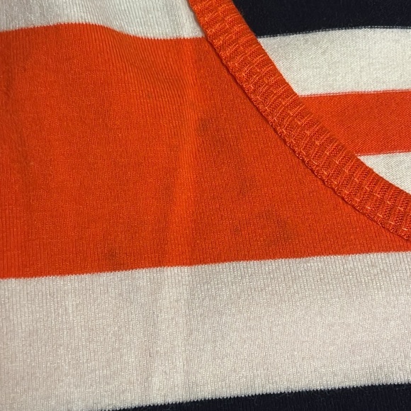 FILIPINO TIANGE (Commes De Garçons) White&Orange Striped Short Sleeve Dress $25 - Picture 10 of 13